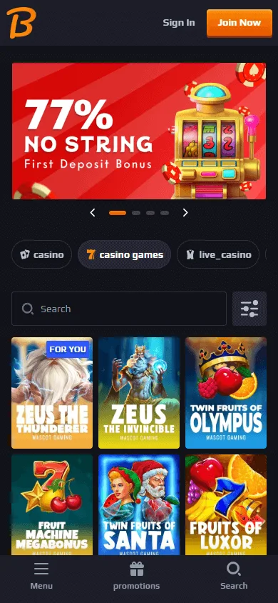 Blaze Spins Casino mobile games
